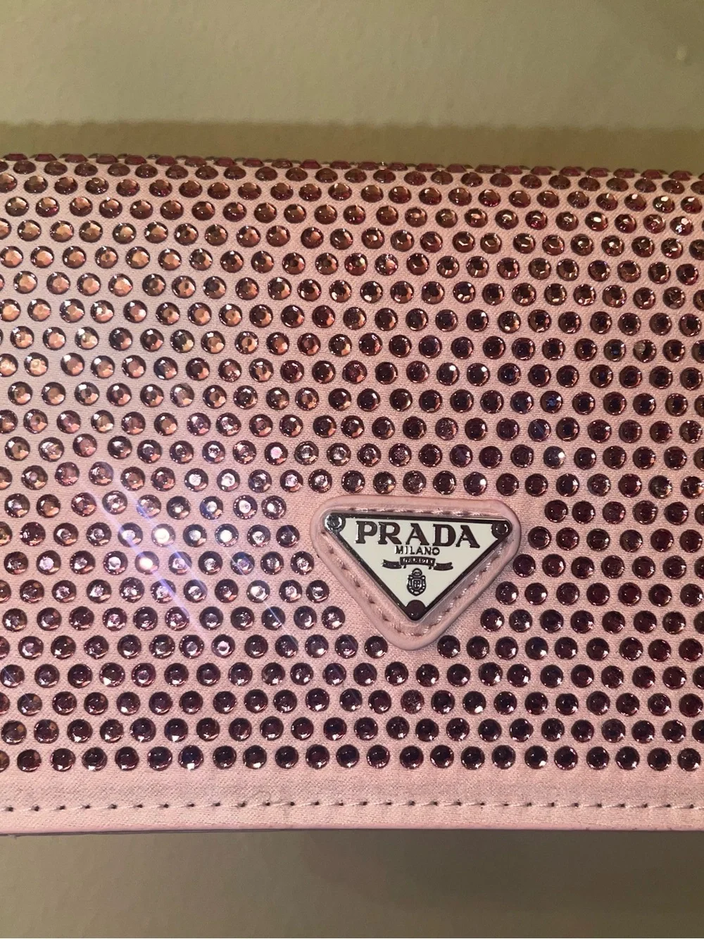 Pink Studded Crossbody Bag with Silver Chain - Picture 2 of 3